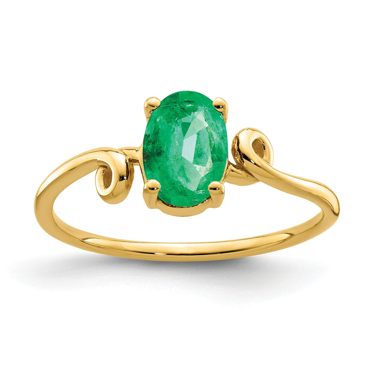 14k 7x5mm Oval Emerald ring-Y4663E