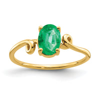 14k 7x5mm Oval Emerald ring-Y4663E