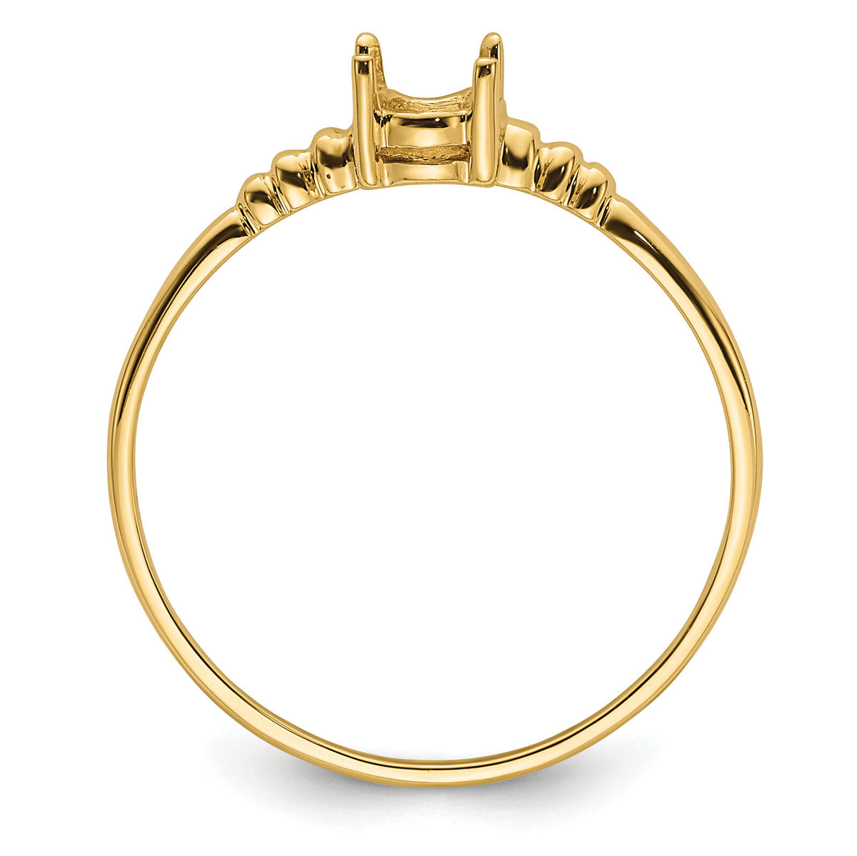 14k 6x4mm Oval Gemstone Ring Mounting-Y4666