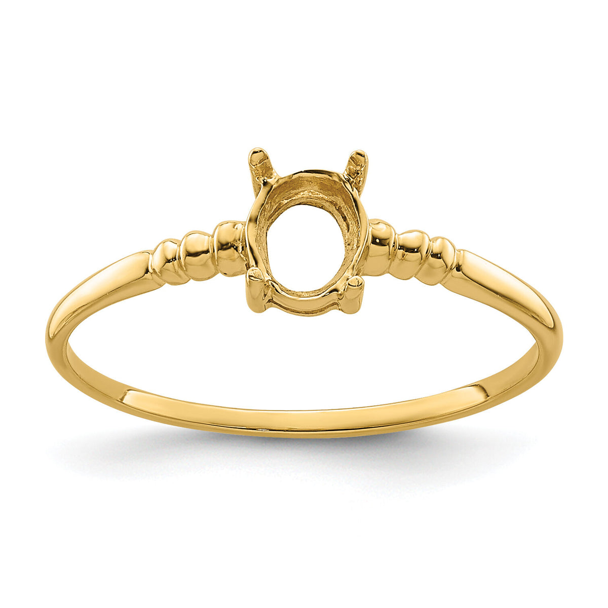 14k 6x4mm Oval Gemstone Ring Mounting-Y4666