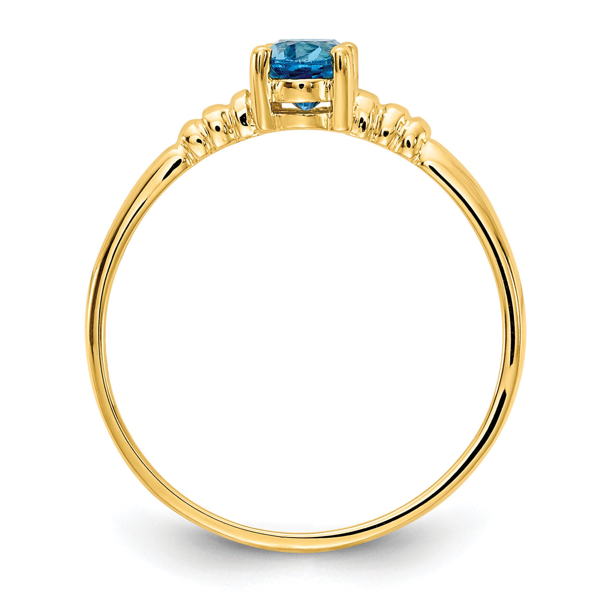 14k 6x4mm Oval Blue Topaz ring-Y4666BT
