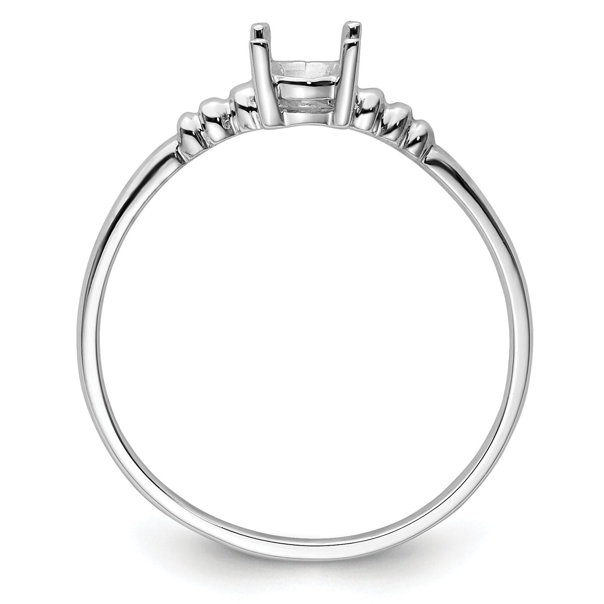 14k White Gold 6x4mm Oval Gemstone Ring Mounting-Y4667