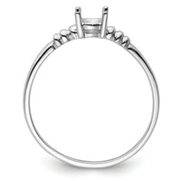 14k White Gold 6x4mm Oval Gemstone Ring Mounting-Y4667