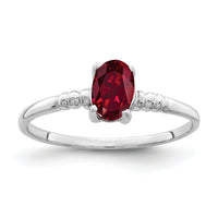 14k White Gold 6x4mm Oval Created Ruby ring-Y4667CR