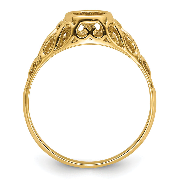 14k 7x5mm Oval Gemstone Ring Mounting-Y4673
