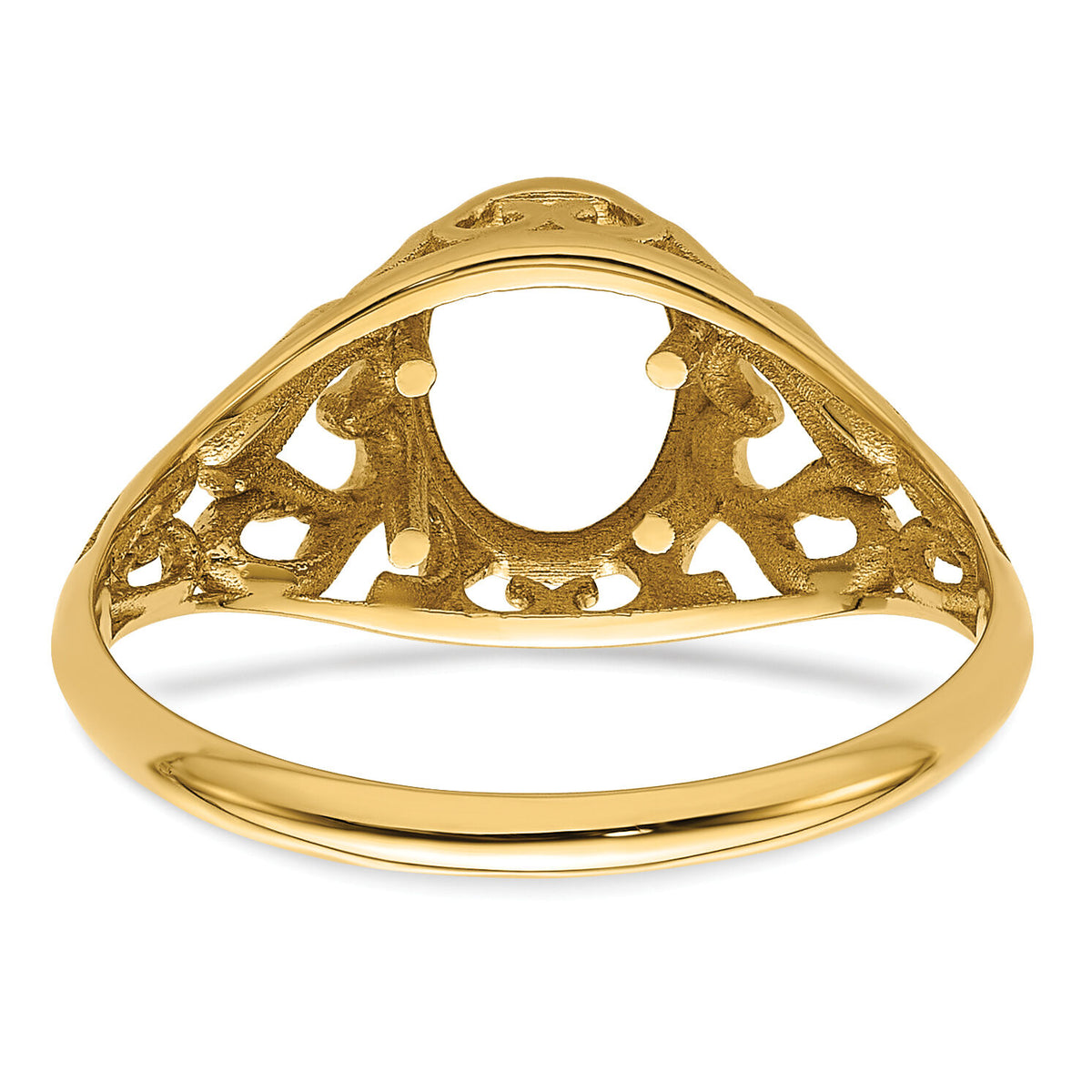 14k 7x5mm Oval Gemstone Ring Mounting-Y4673