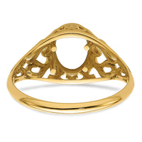 14k 7x5mm Oval Gemstone Ring Mounting-Y4673