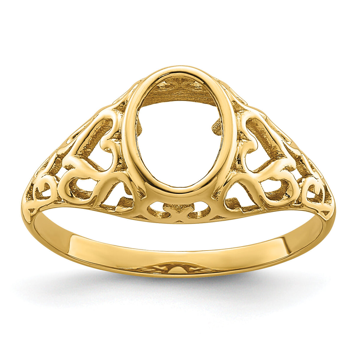 14k 7x5mm Oval Gemstone Ring Mounting-Y4673