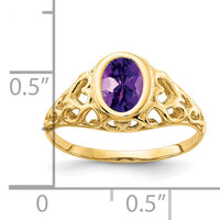 14k 7x5mm Oval Amethyst ring-Y4673AM