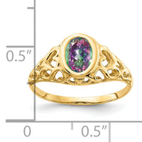 14k Oval Mystic Fire Topaz Ring-Y4673FT