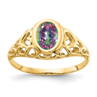 14k Oval Mystic Fire Topaz Ring-Y4673FT