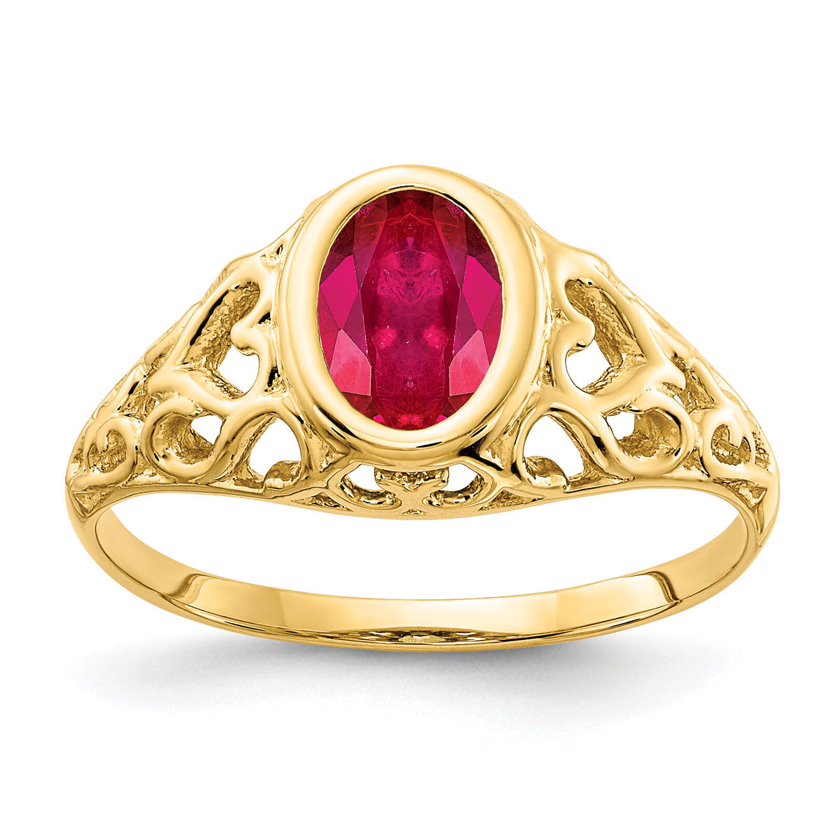 14k 7x5mm Oval Ruby ring-Y4673R
