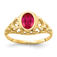 14k 7x5mm Oval Ruby ring-Y4673R
