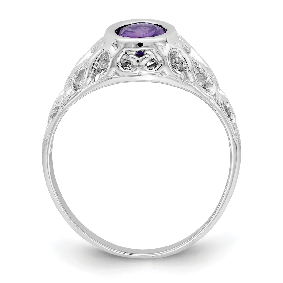 14k White Gold 7x5mm Oval Amethyst ring-Y4674AM
