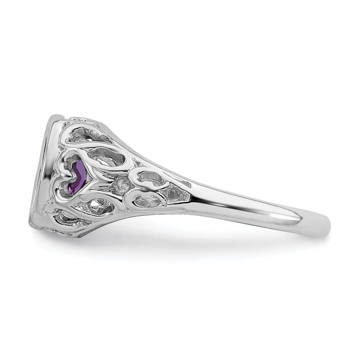 14k White Gold 7x5mm Oval Amethyst ring-Y4674AM