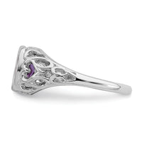 14k White Gold 7x5mm Oval Amethyst ring-Y4674AM