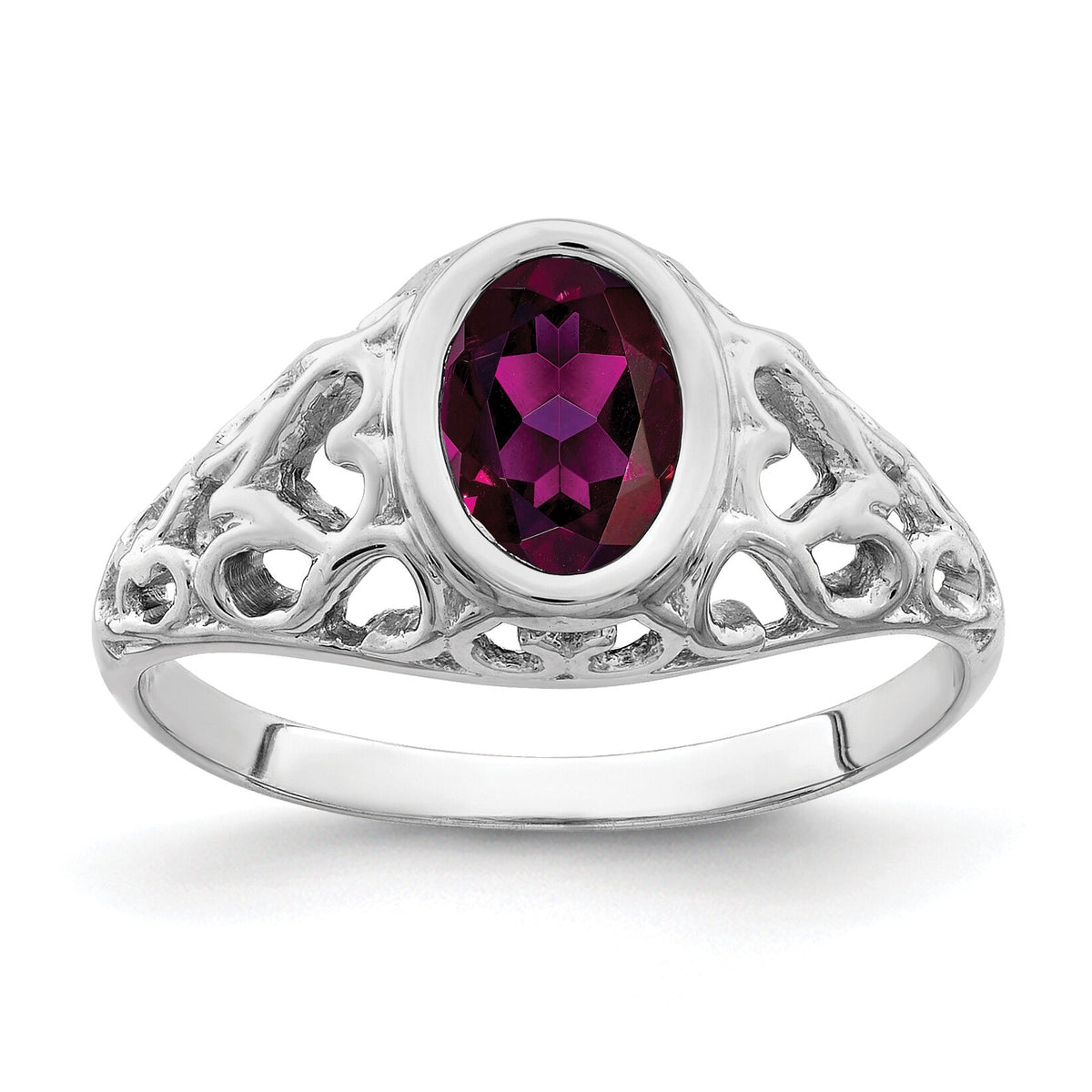 14k White Gold 7x5mm Oval Gemstone Ring Mounting-Y4674
