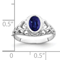 14k White Gold 7x5mm Oval Sapphire ring-Y4674S