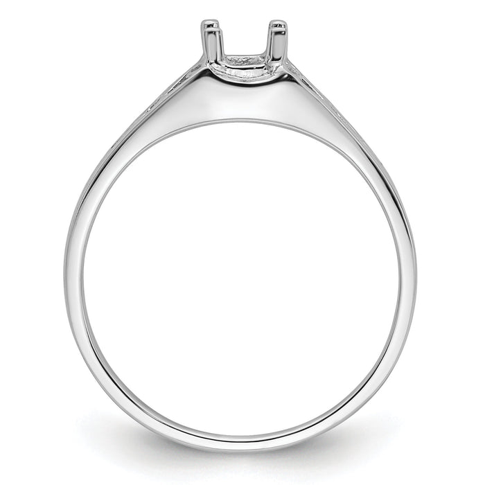 14k White Gold Gemstone Ring Mounting-Y4676