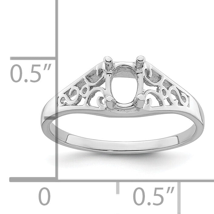 14k White Gold Gemstone Ring Mounting-Y4676