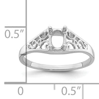 14k White Gold Gemstone Ring Mounting-Y4676