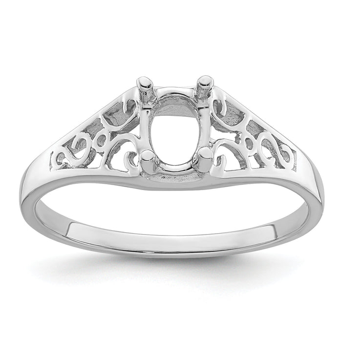 14k White Gold Gemstone Ring Mounting-Y4676