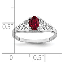 14k White Gold 6x4mm Oval Created Ruby ring-Y4676CR