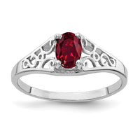 14k White Gold 6x4mm Oval Created Ruby ring-Y4676CR