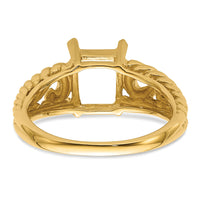14k 8x6mm Emerald-cut Gemstone Ring Mounting-Y4677