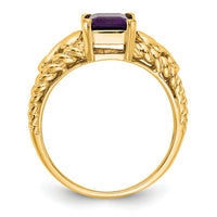 14k 8x6mm Emerald Cut Amethyst ring-Y4677AM
