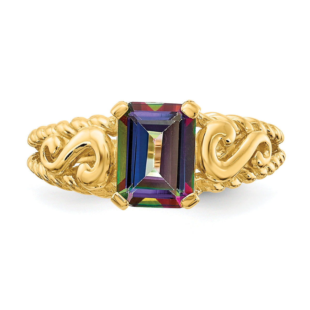 14k Mystic Topaz Ring-Y4677FT