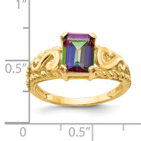 14k Mystic Topaz Ring-Y4677FT