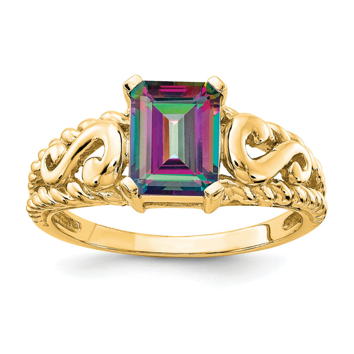 14k Mystic Topaz Ring-Y4677FT