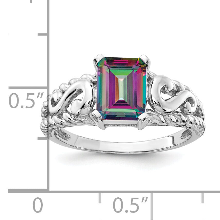 14k White Gold Mystic Topaz Ring-Y4678FT