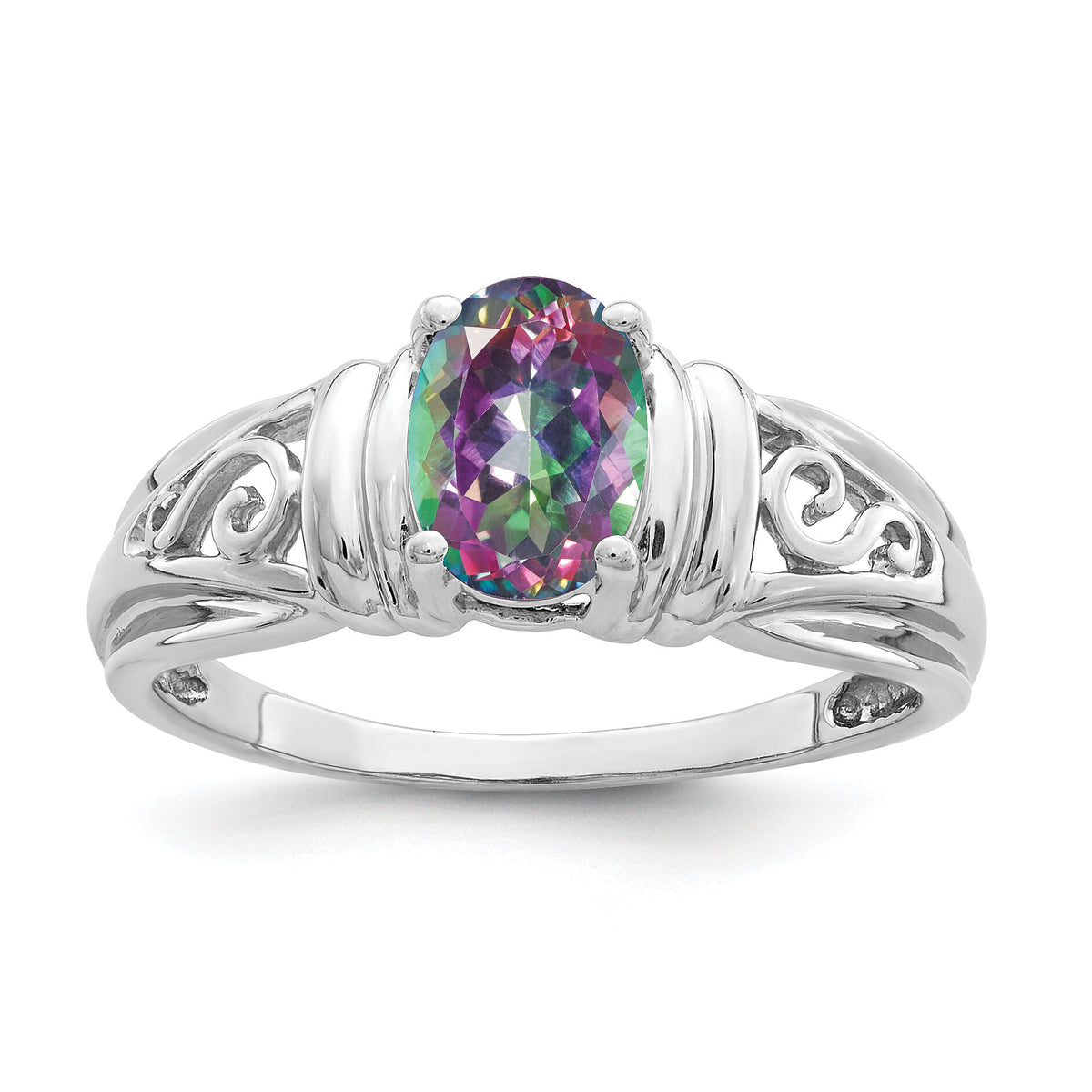 14k White Gold ring-Y4686FT