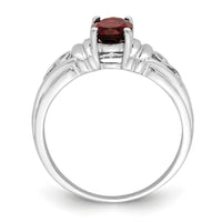 14k White Gold 7x5mm Oval Garnet ring-Y4686GA
