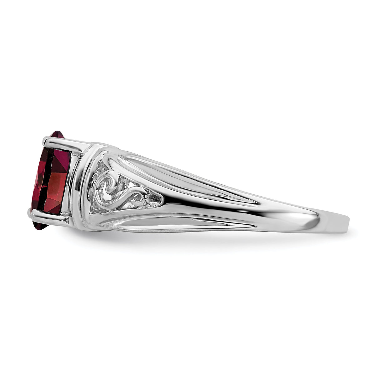 14k White Gold 7x5mm Oval Garnet ring-Y4686GA