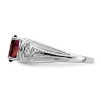 14k White Gold 7x5mm Oval Garnet ring-Y4686GA
