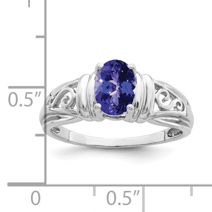 14k White Gold 7x5mm Oval Tanzanite ring-Y4686T