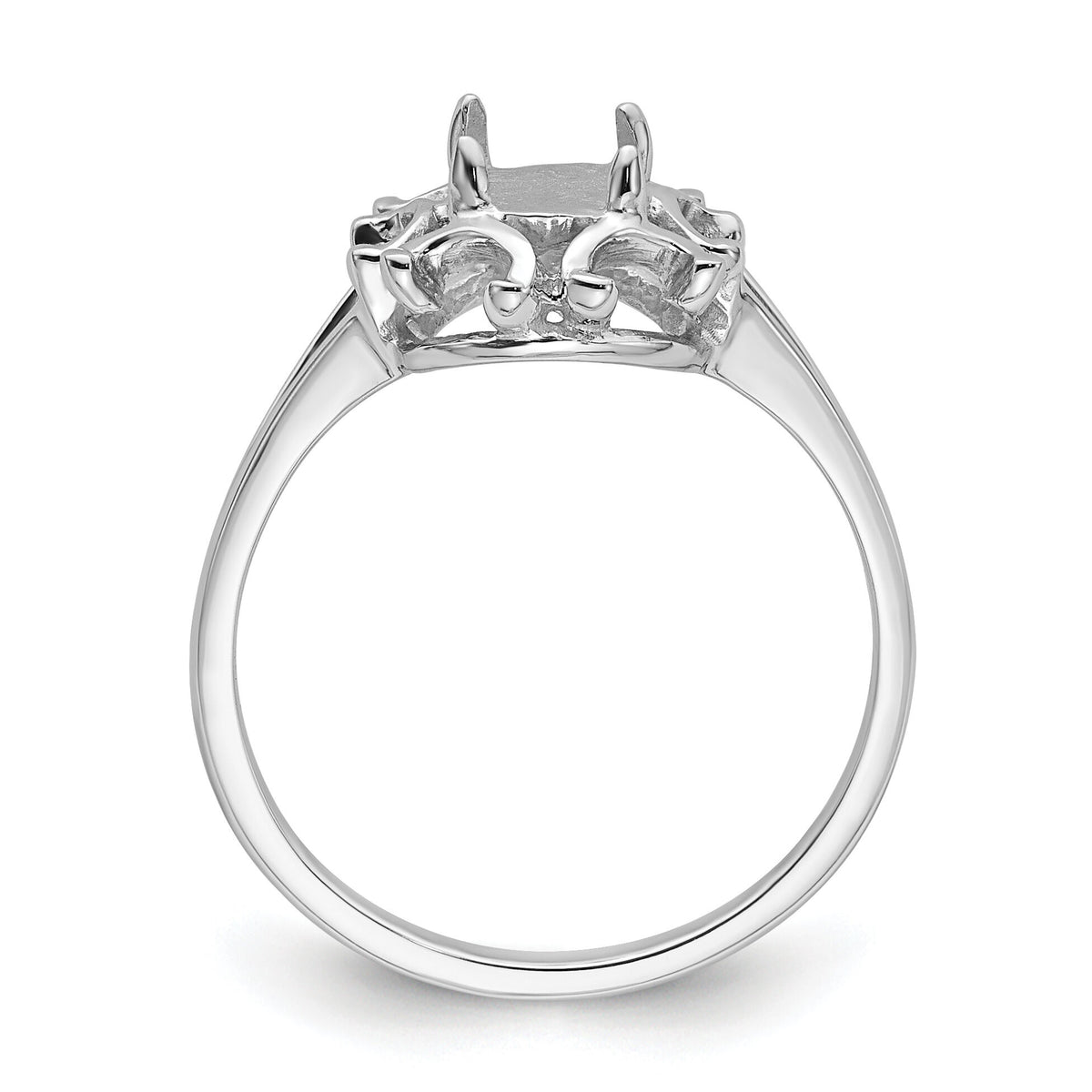 14k White Gold 7x5mm Oval Gemstone Ring Mounting-Y4688