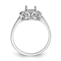 14k White Gold 7x5mm Oval Gemstone Ring Mounting-Y4688