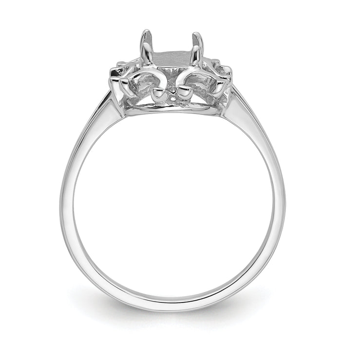 14k White Gold 7x5mm Oval Gemstone Ring Mounting-Y4688