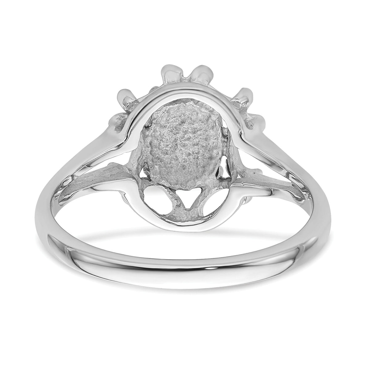 14k White Gold 7x5mm Oval Gemstone Ring Mounting-Y4688