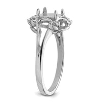 14k White Gold 7x5mm Oval Gemstone Ring Mounting-Y4688