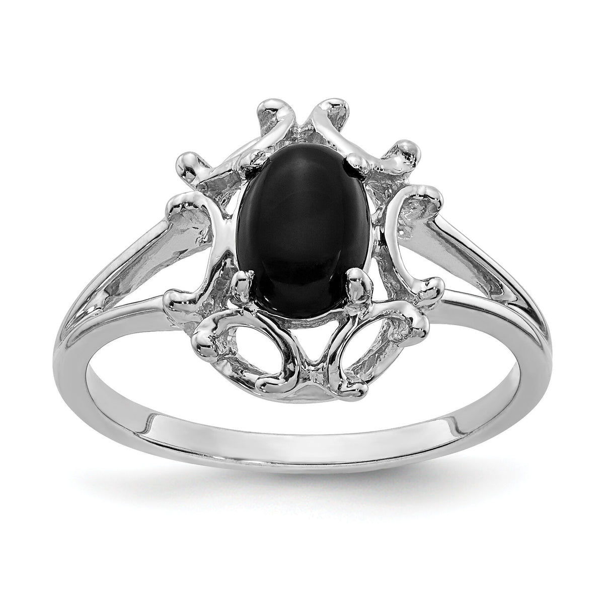 14k White Gold Onyx Ring-Y4688OX