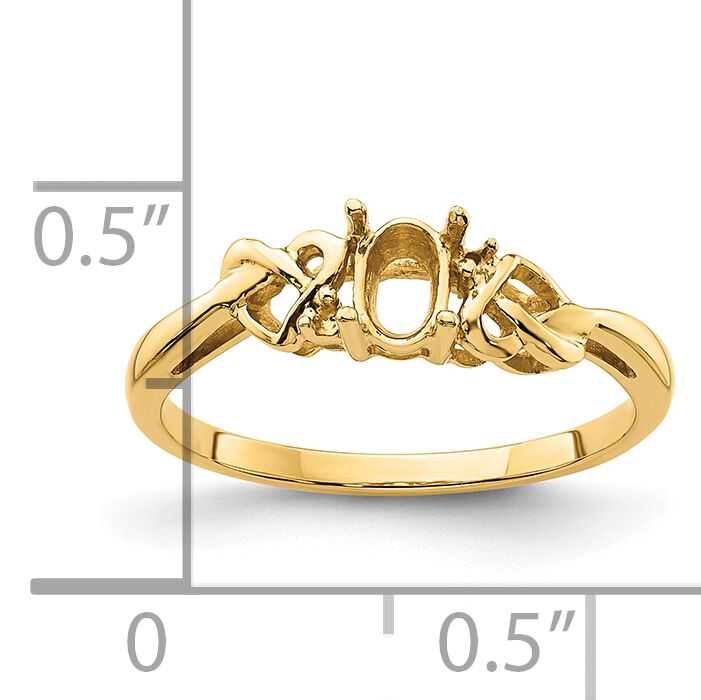 14k Diamond / 6x4mm Oval Gemstone Ring Mounting-Y4690