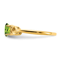 14k Peridot & AA Diamond Ring-Y4690PE/AA