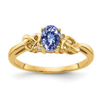 14k 6x4mm Oval Tanzanite AA Diamond ring-Y4690T/AA