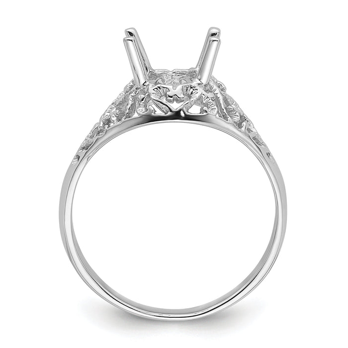 14k White Gold 8x6mm Oval Gemstone Ring Mounting-Y4697