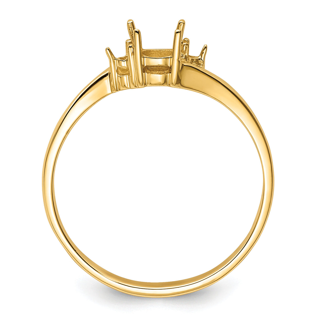 14k Diamond / 4mm Round Gemstone Ring Mounting-Y4712